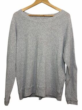 TNA Aritzia Waffle Knit Sweater Grey Long Sleeve Crewneck Women’s L